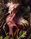 Nest Paintings - Fairies In A Bird's Nest (detail 4) by John Anster Fitzgerald